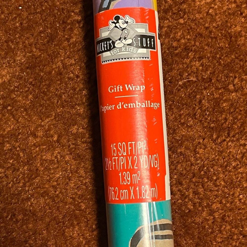 Vintage 1998 Mickey Mouse 70th Anniversary Wrapping Paper NOS Sealed 15 Sq Ft